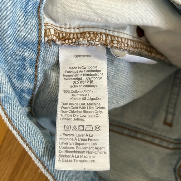 MADEWELL relaxed denim shorts light wash cutoff jorts mid-rise cotton size 28 - Picture 14 of 16